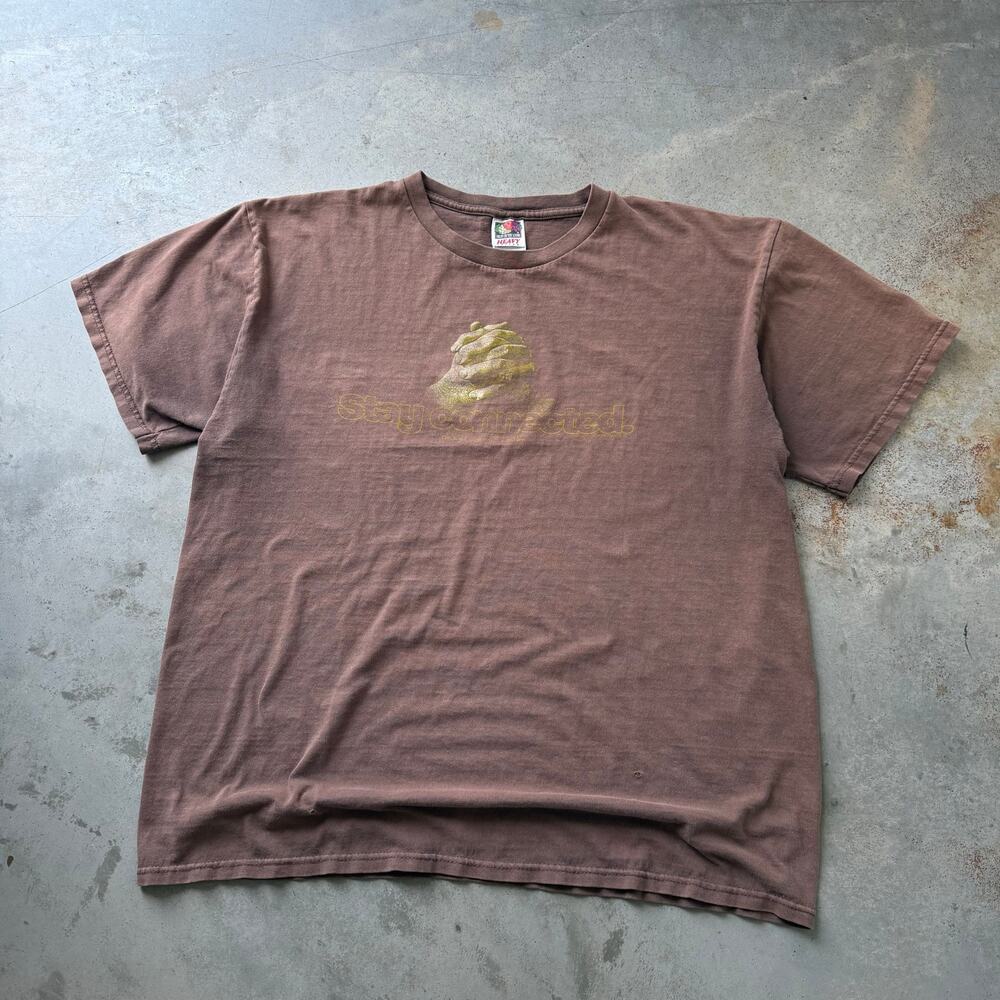 Vintage Y2K Stay Connected Jesus Christian Faded Retro Graphic T-shirt Size XL